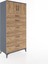 Hyperion Dolap Tek Raflı 5 Çekmeceli 2 Kapaklı 88X44X182 Antrasit-Çam 2