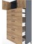 Hyperion Dolap Tek Raflı 5 Çekmeceli 2 Kapaklı 88X44X182 Antrasit-Çam 5