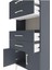 Arges Dolap Tek Raflı 4 Çekmeceli 2 Kapaklı 60X30X134 Antrasit-Antrasit 5