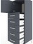 Hyperion Dolap Tek Raflı 5 Çekmeceli Tek Kapaklı 44X44X134 Antrasit-Antrasit 5