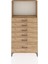Arges Dolap Tek Raflı 6 Çekmeceli 88X30X182 Çam-Çam 1