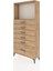 Arges Dolap Tek Raflı 6 Çekmeceli 88X30X182 Çam-Çam 3