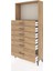 Arges Dolap Tek Raflı 6 Çekmeceli 88X30X182 Çam-Çam 4