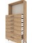 Arges Dolap Tek Raflı 6 Çekmeceli 88X30X182 Çam-Çam 5