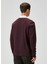 Bordo Polo Yaka Çizgi Desenli Sweatshirt 6