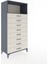 Hyperion Dolap Tek Raflı 8 Çekmeceli 88X44X182 Antrasit-Aytaşı 2