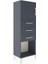 Arges Dolap Tek Raflı 3 Çekmeceli Tek Kapaklı 44X30X134 Antrasit-Antrasit 2
