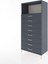 Hyperion Dolap Tek Raflı 8 Çekmeceli 88X44X182 Antrasit-Antrasit 3
