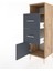 Hyperion Dolap Tek Raflı 2 Çekmeceli Tek Kapaklı 44X44X134 Çam-Antrasit 4