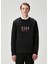 Siyah Figür Nakışlı Sweatshirt 1