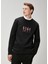 Siyah Figür Nakışlı Sweatshirt 2