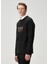 Siyah Figür Nakışlı Sweatshirt 4