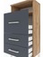 Arges Komodin Tek Raflı 3 Çekmeceli 44X30X96 Çam-Antrasit 5