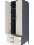 Kronos Dolap 4 Raflı 2 Çekmeceli 2 Kapaklı 60X59X182 Antrasit-Aytaşı 5