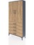 Arges Dolap 3 Raflı 4 Çekmeceli 2 Kapaklı 88X30X182 Antrasit-Çam 3