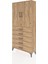 Arges Dolap 3 Raflı 5 Çekmeceli 2 Kapaklı 88X30X182 Çam-Çam 3
