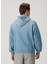 Ethos Mavi Kapüşonlu Organik Pamuk Sweatshirt 4