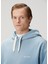 Ethos Mavi Kapüşonlu Organik Pamuk Sweatshirt 5