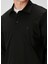 Comfort Fit Siyah Polo Yaka Sweatshirt 6