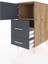 Kronos Komodin Tek Raflı 2 Çekmeceli Tek Kapaklı 44X59X96 Çam-Antrasit 4