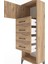 Arges Dolap Tek Raflı 4 Çekmeceli Tek Kapaklı 44X30X134 Çam-Çam 5