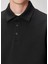 Siyah Polo Yaka Sweatshirt 6