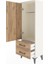 Arges Dolap Tek Raflı 2 Çekmeceli Tek Askılı 44X30X134 Aytaşı-Çam 4