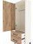 Arges Dolap Tek Raflı 2 Çekmeceli Tek Askılı 44X30X134 Aytaşı-Çam 5