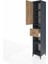 Hyperion Dolap 5 Raflı Tek Çekmeceli Tek Kapaklı 44X44X243 Antrasit-Çam 4