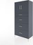 Hyperion Dolap Tek Raflı 4 Çekmeceli 2 Kapaklı 88X44X182 Antrasit-Antrasit 3