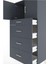 Hyperion Dolap Tek Raflı 4 Çekmeceli 2 Kapaklı 88X44X182 Antrasit-Antrasit 5