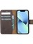 Apple iPhone 13 Mini Uyumlu Deri Cüzdanlı Kılıf G6 Kahverengi 2
