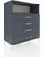 Hyperion Şifonyer Tek Raflı 4 Çekmeceli 88X44X106 Antrasit-Antrasit 2