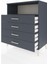 Hyperion Şifonyer Tek Raflı 4 Çekmeceli 88X44X106 Antrasit-Antrasit 4