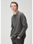 Comfort Fit Antrasit Polo Yaka Sweatshirt 1