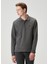 Comfort Fit Antrasit Polo Yaka Sweatshirt 3