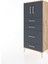 Hyperion Dolap Tek Raflı 4 Çekmeceli 2 Kapaklı 60X44X134 Çam-Antrasit 3