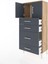 Hyperion Dolap Tek Raflı 4 Çekmeceli 2 Kapaklı 60X44X134 Çam-Antrasit 4