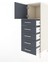 Hyperion Dolap Tek Raflı 5 Çekmeceli Tek Kapaklı 44X44X134 Aytaşı-Antrasit 4