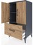 Hyperion Komodin 2 Raflı Tek Çekmeceli 2 Kapaklı 60X44X106 Antrasit-Çam 4