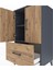 Hyperion Komodin 2 Raflı Tek Çekmeceli 2 Kapaklı 60X44X106 Antrasit-Çam 5