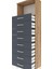 Arges Dolap Tek Raflı 8 Çekmeceli 60X30X182 Çam-Antrasit 5