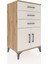Hyperion Komodin Tek Raflı 3 Çekmeceli 2 Kapaklı 60X44X106 Çam-Aytaşı 2