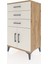 Hyperion Komodin Tek Raflı 3 Çekmeceli 2 Kapaklı 60X44X106 Çam-Aytaşı 3