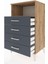 Hyperion Komodin Tek Raflı 4 Çekmeceli 60X44X106 Çam-Antrasit 4