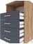 Hyperion Komodin Tek Raflı 4 Çekmeceli 60X44X106 Çam-Antrasit 5