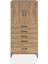 Hyperion Dolap Tek Raflı 5 Çekmeceli 2 Kapaklı 88X44X182 Çam-Çam 1