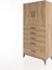 Hyperion Dolap Tek Raflı 5 Çekmeceli 2 Kapaklı 88X44X182 Çam-Çam 3