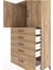 Hyperion Dolap Tek Raflı 5 Çekmeceli 2 Kapaklı 88X44X182 Çam-Çam 5