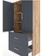 Hyperion Dolap 3 Raflı 2 Çekmeceli 2 Kapaklı 88X44X182 Çam-Antrasit 5